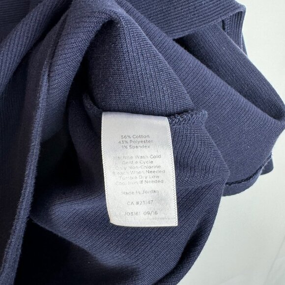 Talbots Womens Long Sleeve Navy Blue Button-Back Top L - Picture 6 of 6